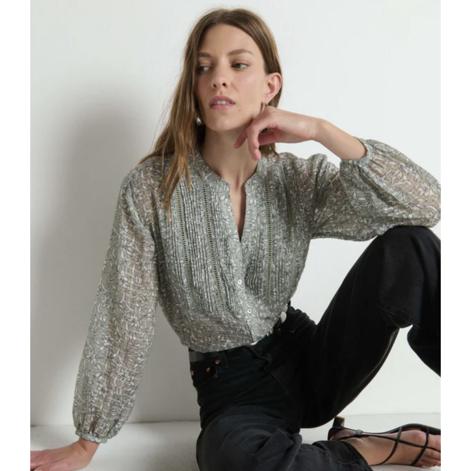 NATION LTD NATION VELLA PINTUCKED TOP