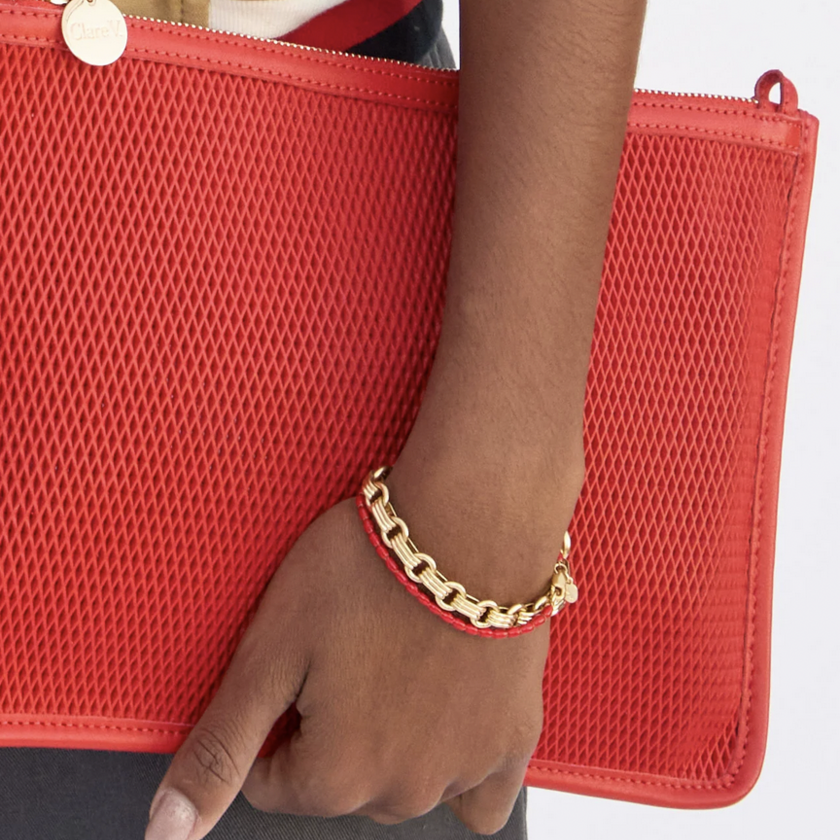 CLARE V. CLARE V. ENAMEL BARREL CHAIN BRACELET