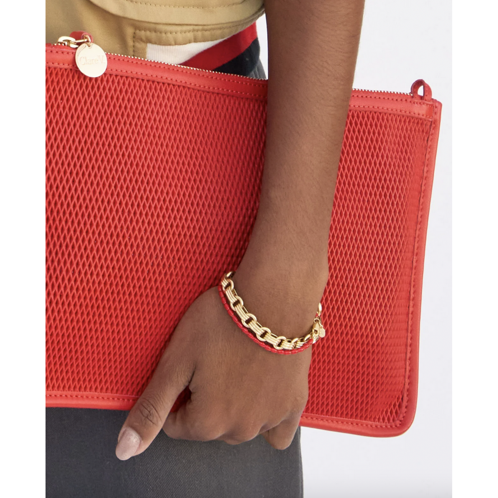 CLARE V. CLARE V. ENAMEL BARREL CHAIN BRACELET