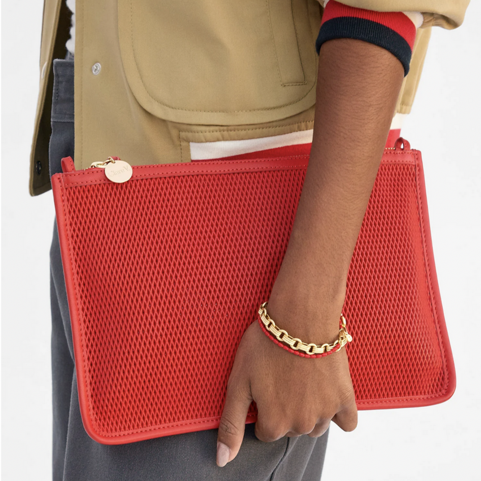 CLARE V. CLARE V. FLAT CLUTCH W/ TABS