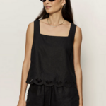 SANCTUARY SANCTUARY ALMOST THERE LINEN TOP