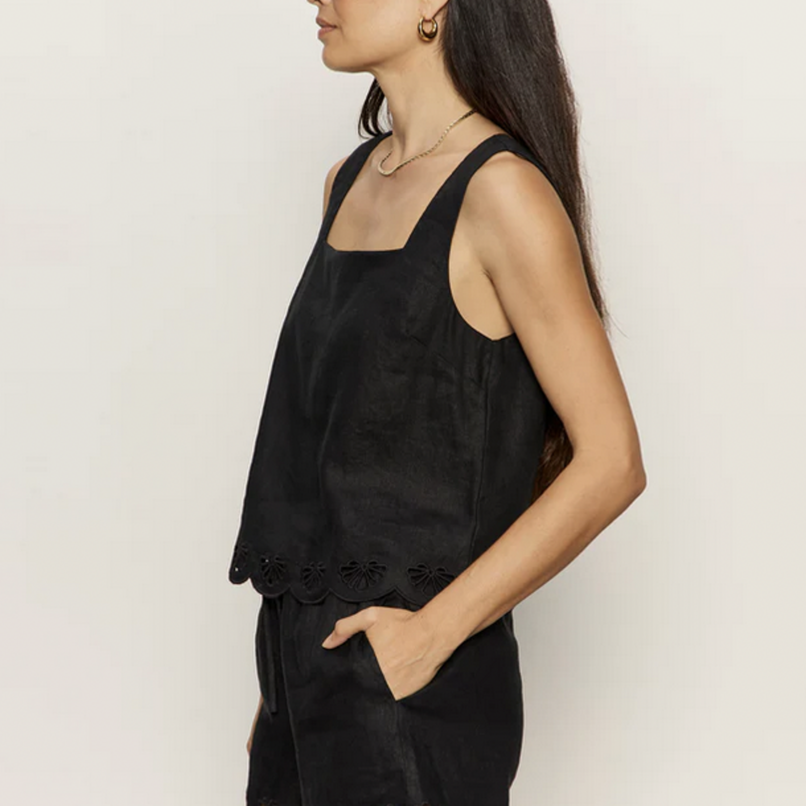 SANCTUARY SANCTUARY ALMOST THERE LINEN TOP