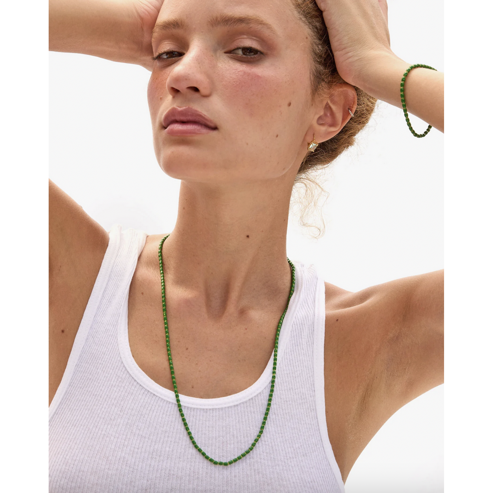 CLARE V. CLARE V. ENAMEL BARREL CHAIN NECKLACE