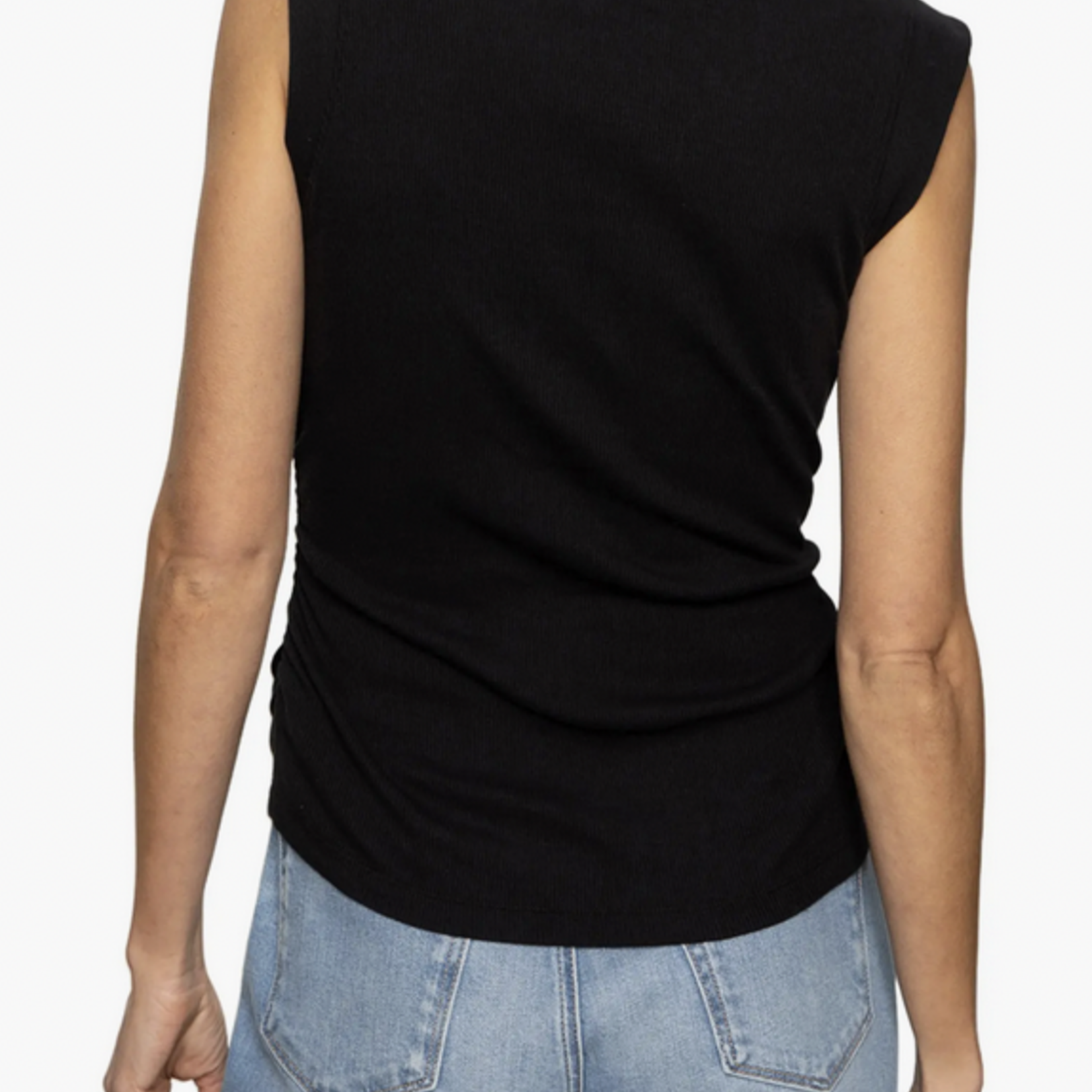 SANCTUARY SANCTUARY RIBBED RUCHED TANK