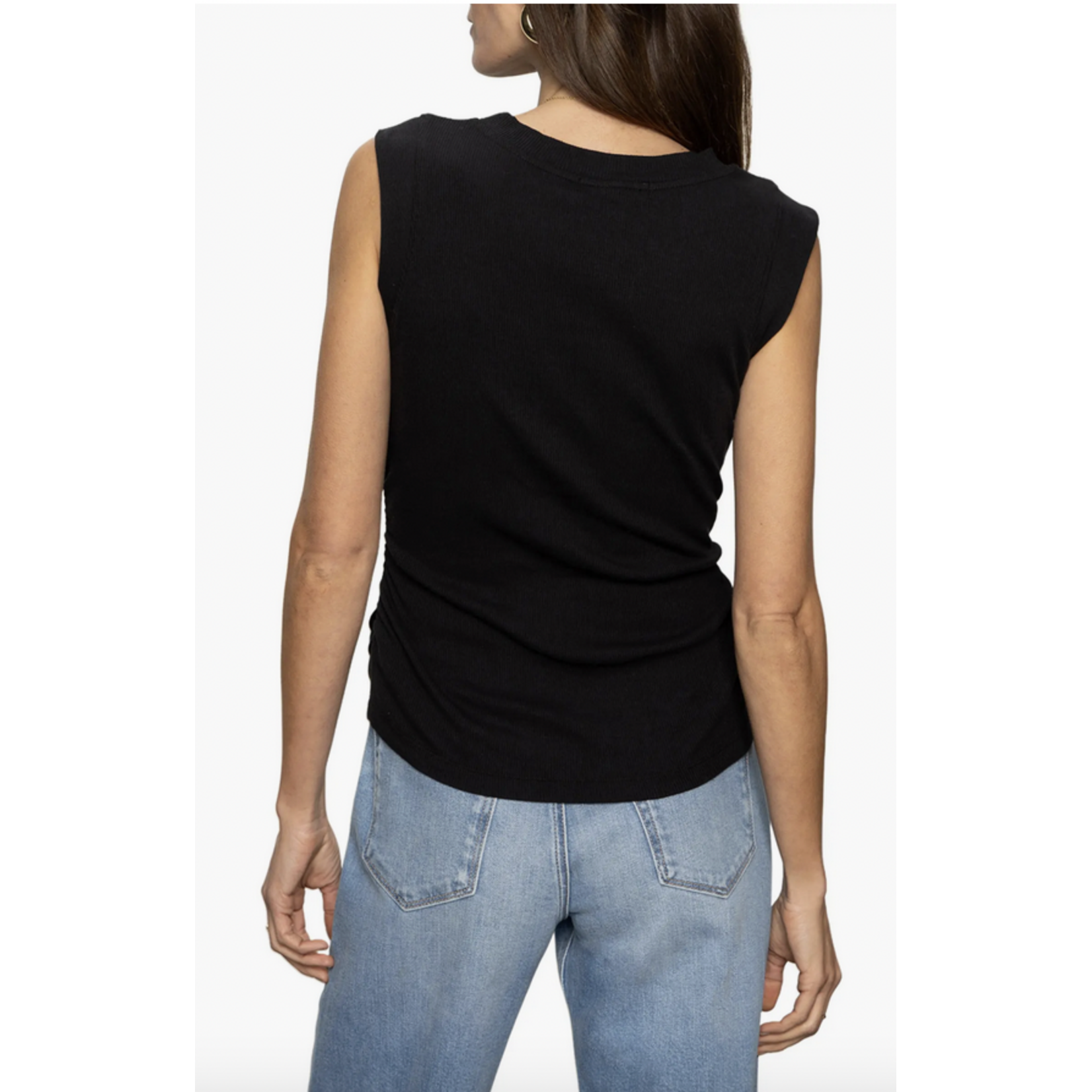 SANCTUARY SANCTUARY RIBBED RUCHED TANK