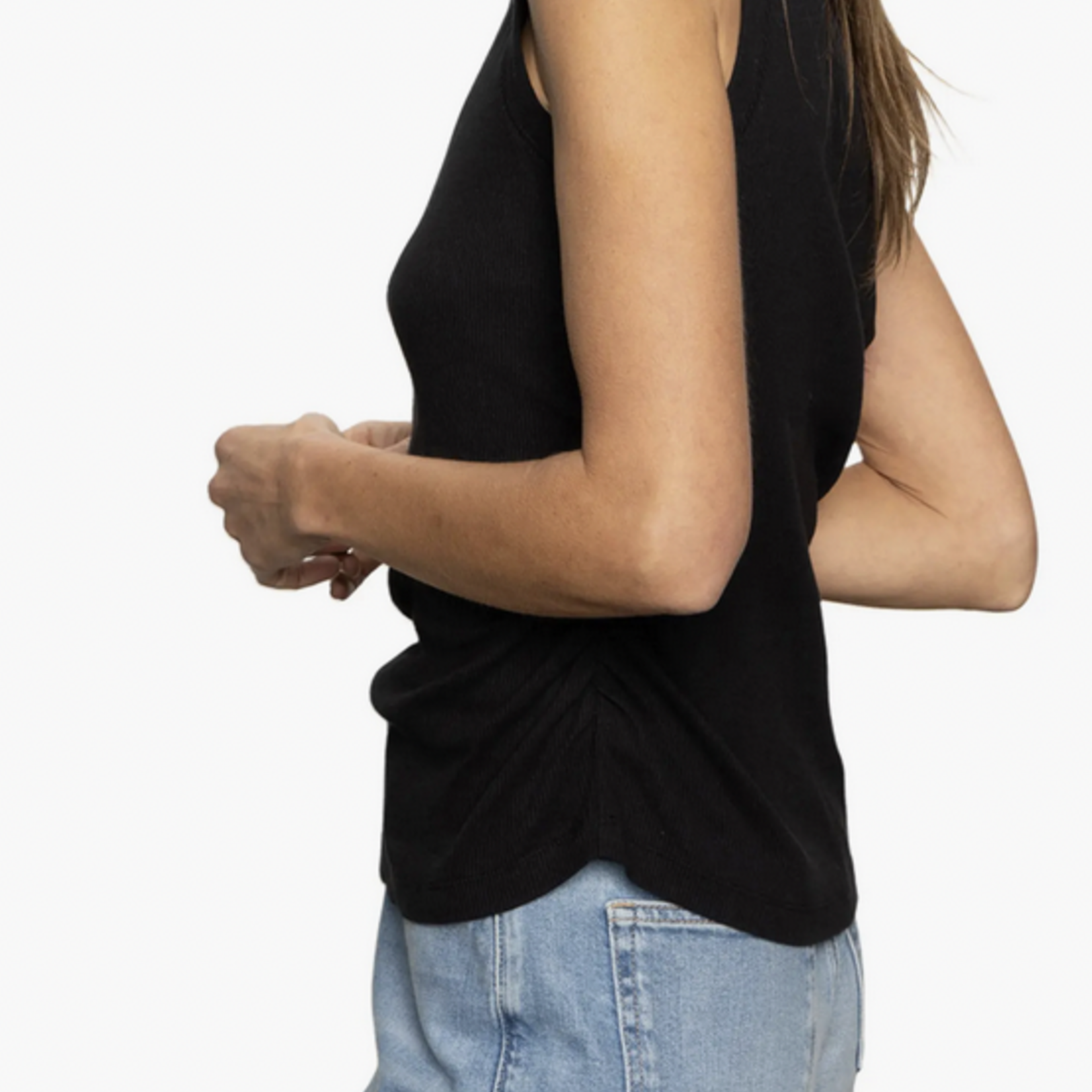 SANCTUARY SANCTUARY RIBBED RUCHED TANK