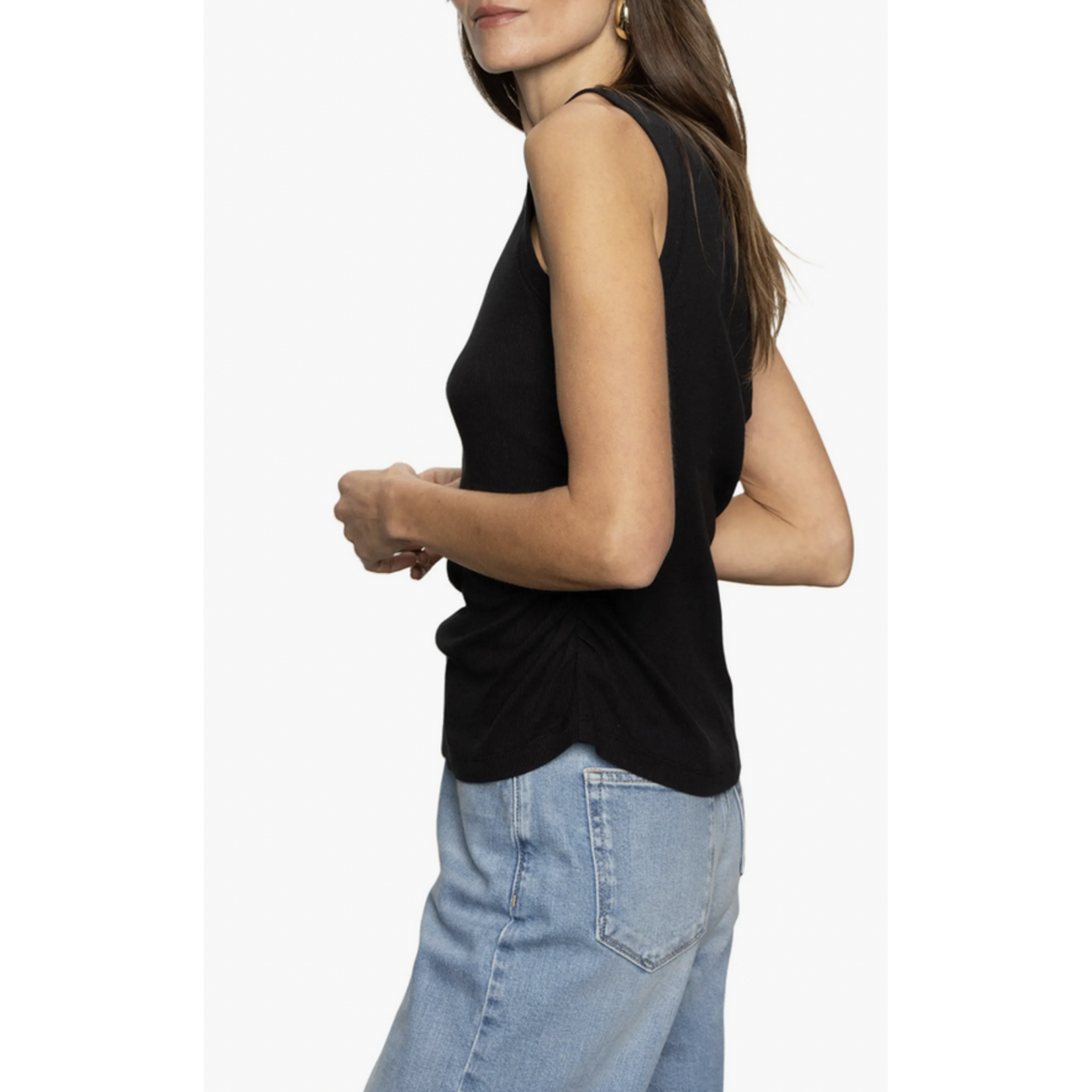 SANCTUARY SANCTUARY RIBBED RUCHED TANK