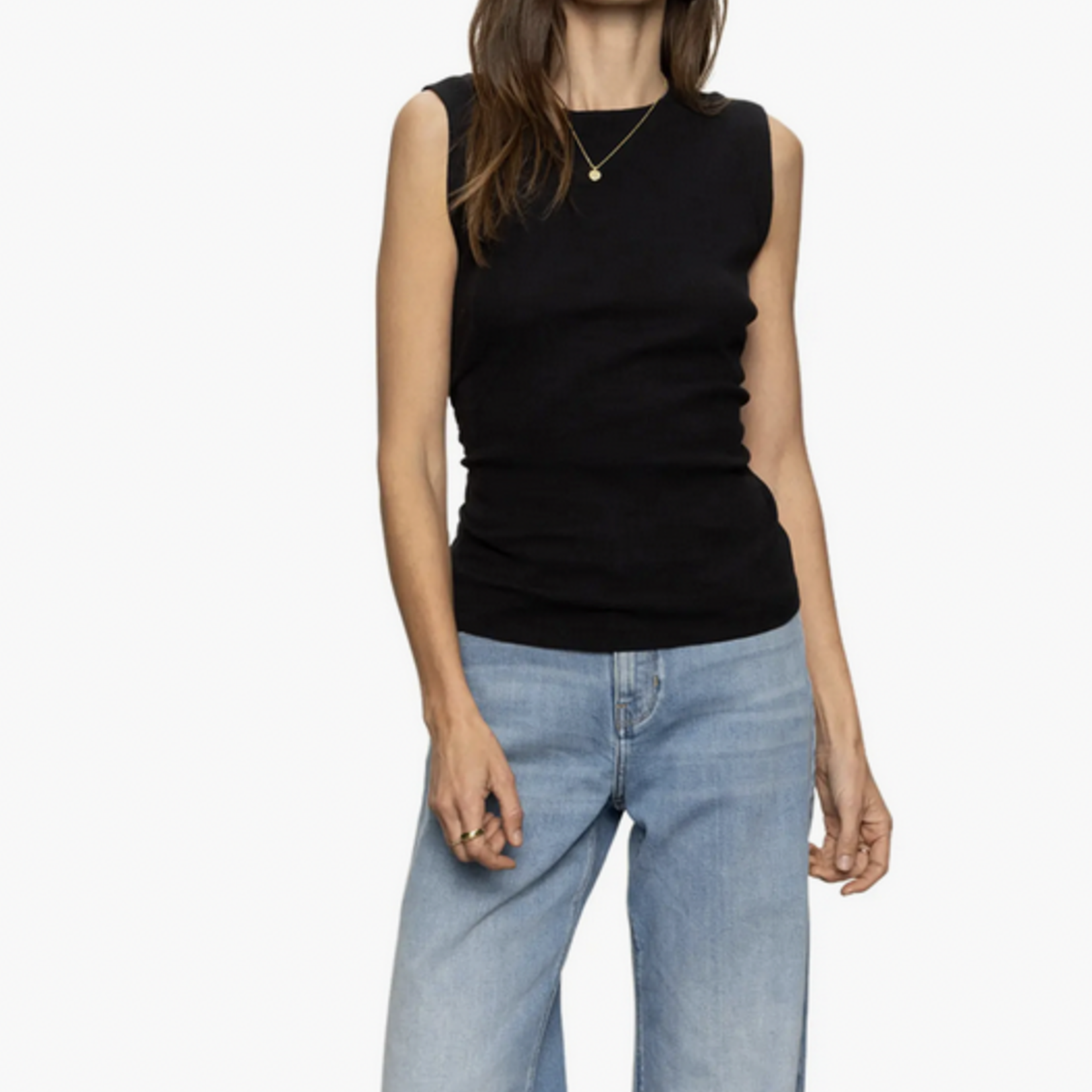 SANCTUARY SANCTUARY RIBBED RUCHED TANK