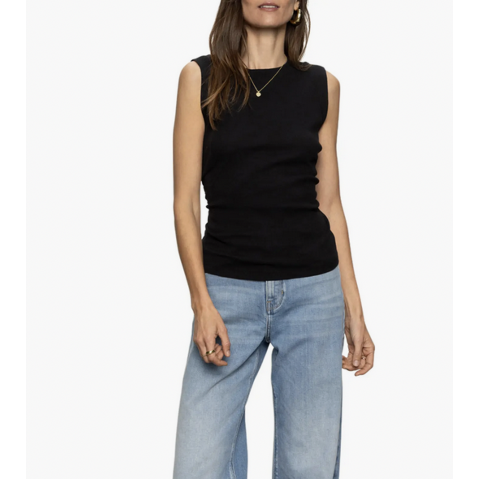 SANCTUARY SANCTUARY RIBBED RUCHED TANK