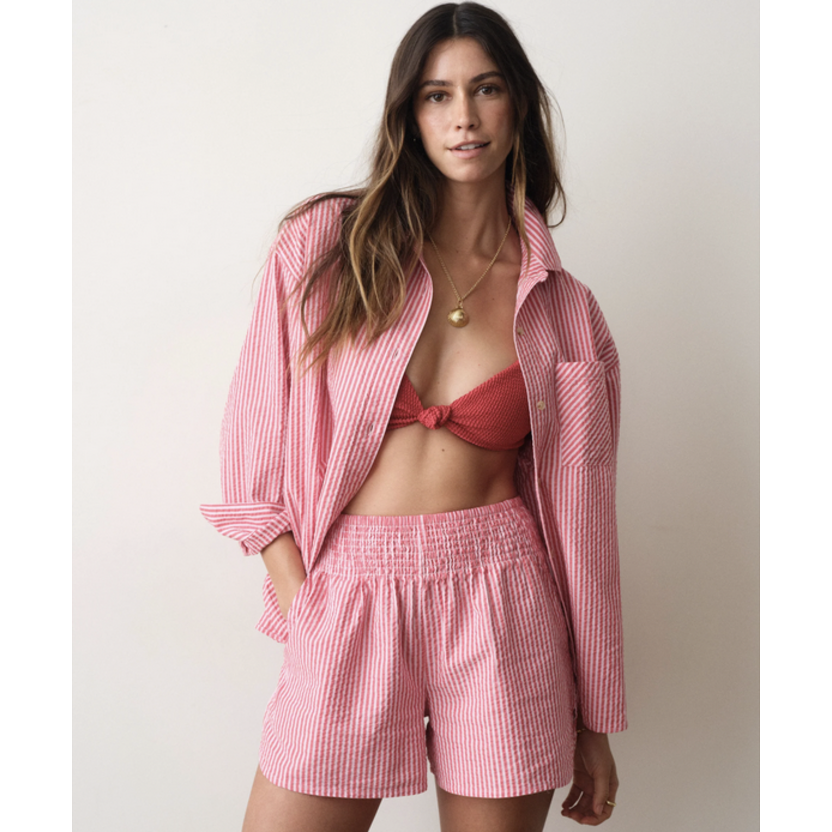 MARINE LAYER MARINE LAYER GRACEY OVERSIZED SEERSUCKER SHIRT