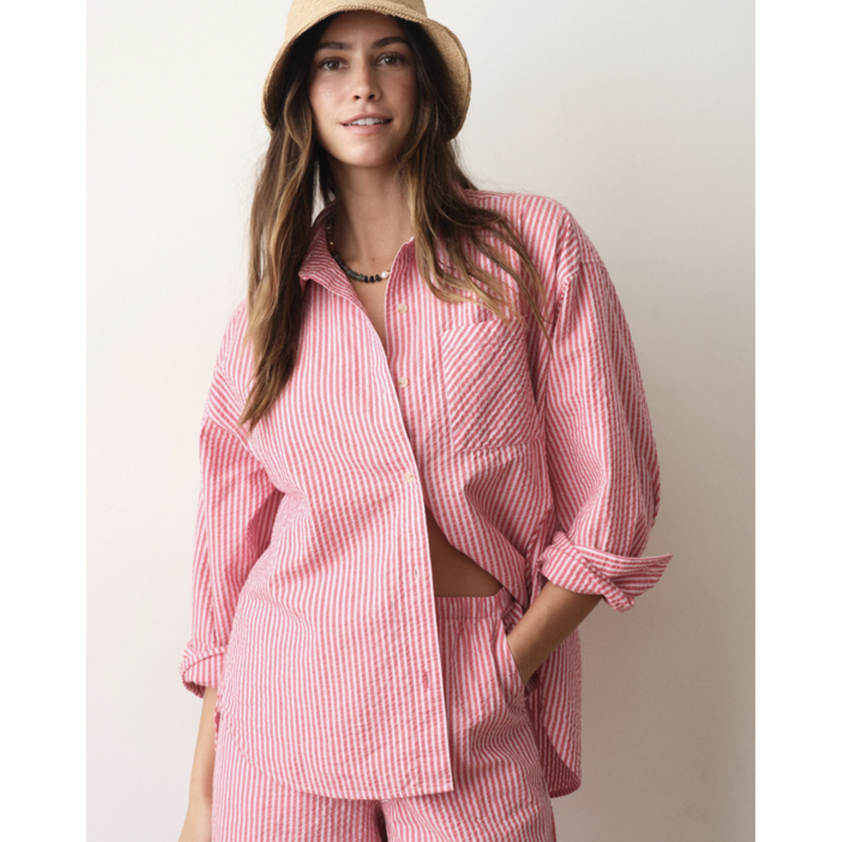 MARINE LAYER MARINE LAYER GRACEY OVERSIZED SEERSUCKER SHIRT