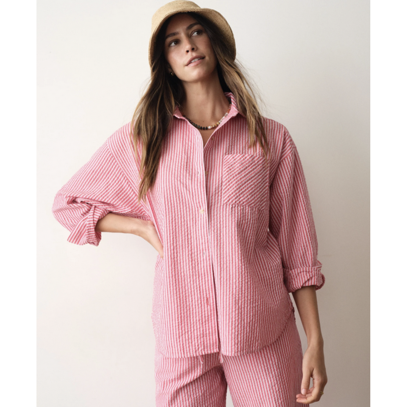 MARINE LAYER MARINE LAYER GRACEY OVERSIZED SEERSUCKER SHIRT