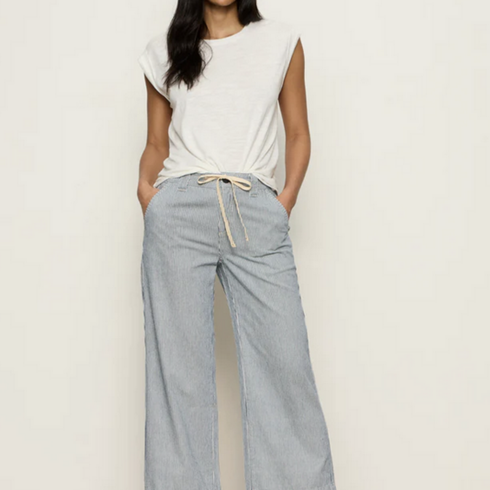 SANCTUARY SANCTUARY LILY STRIPE CROPPED PANT