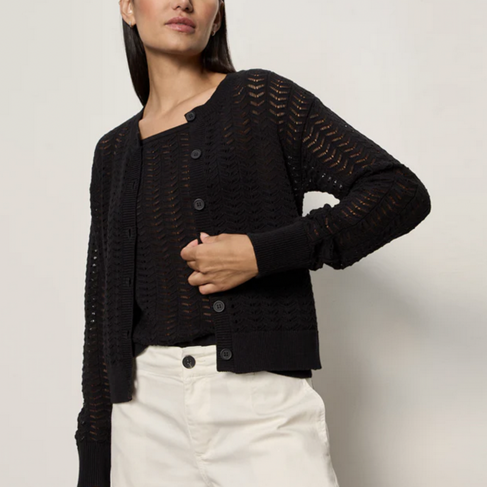 SANCTUARY SANCTUARY FOR KEEPS POINTELLE CARDIGAN