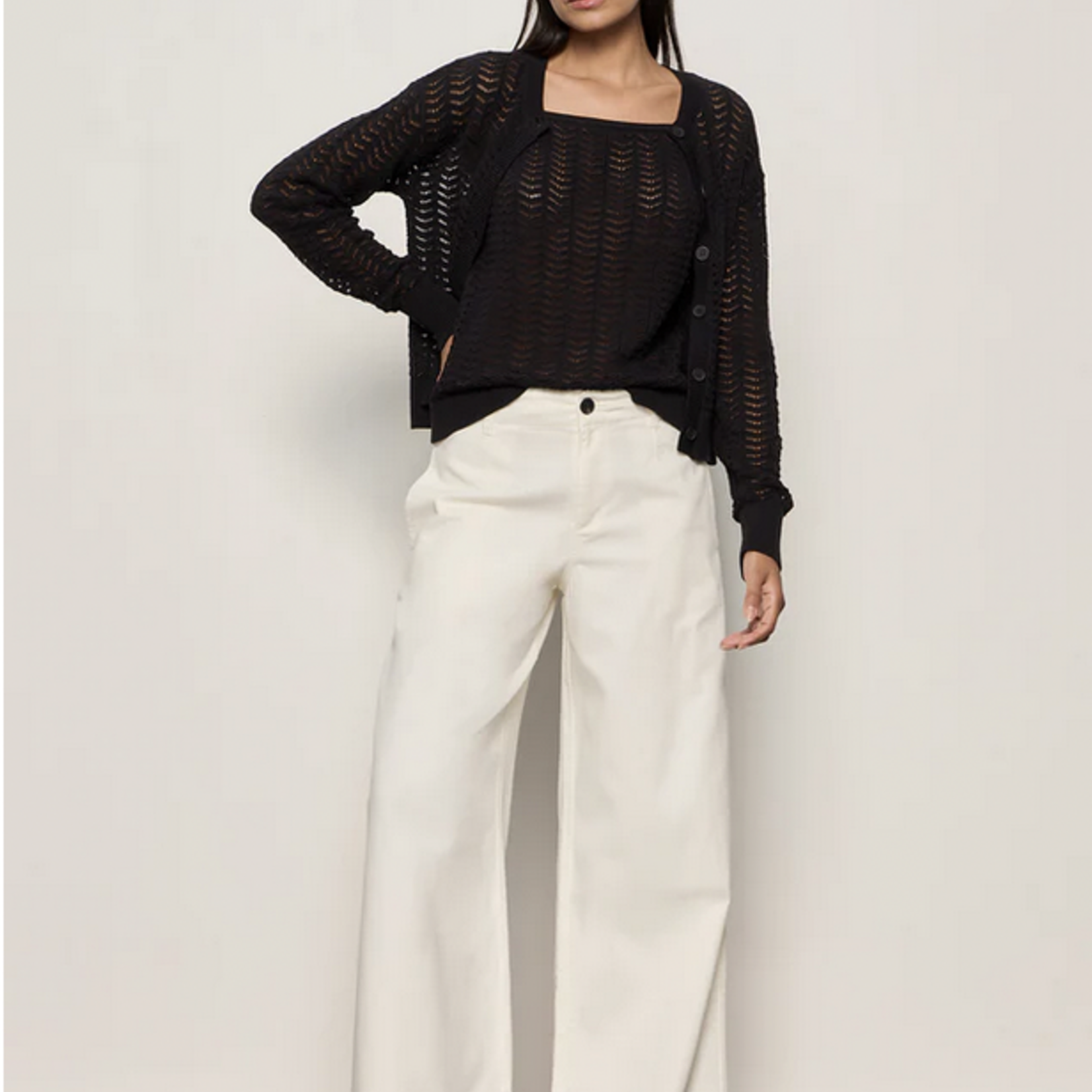 SANCTUARY SANCTUARY FOR KEEPS POINTELLE CARDIGAN