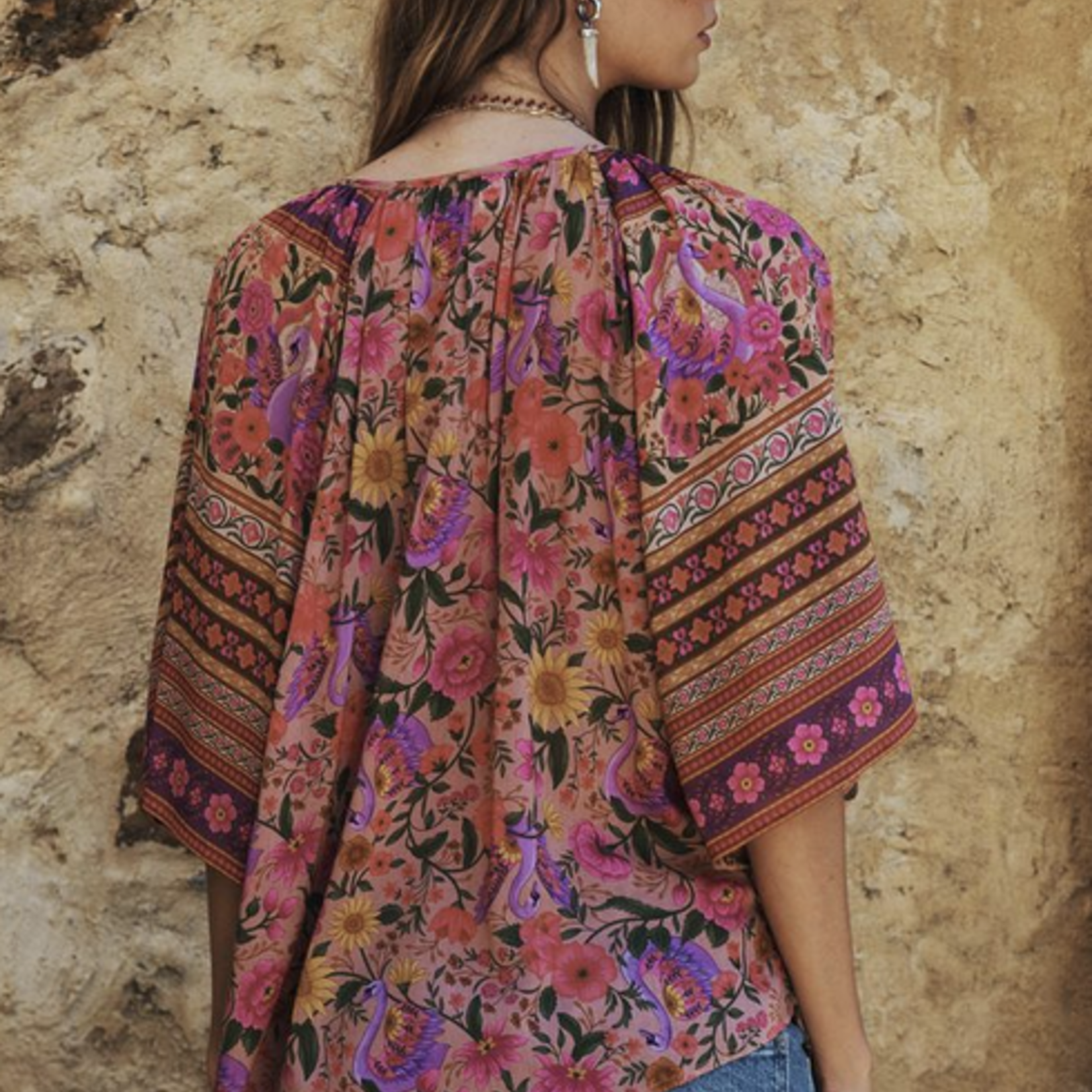 SPELL SPELL SWAN LAKE FLUTTER SLEEVE BLOUSE