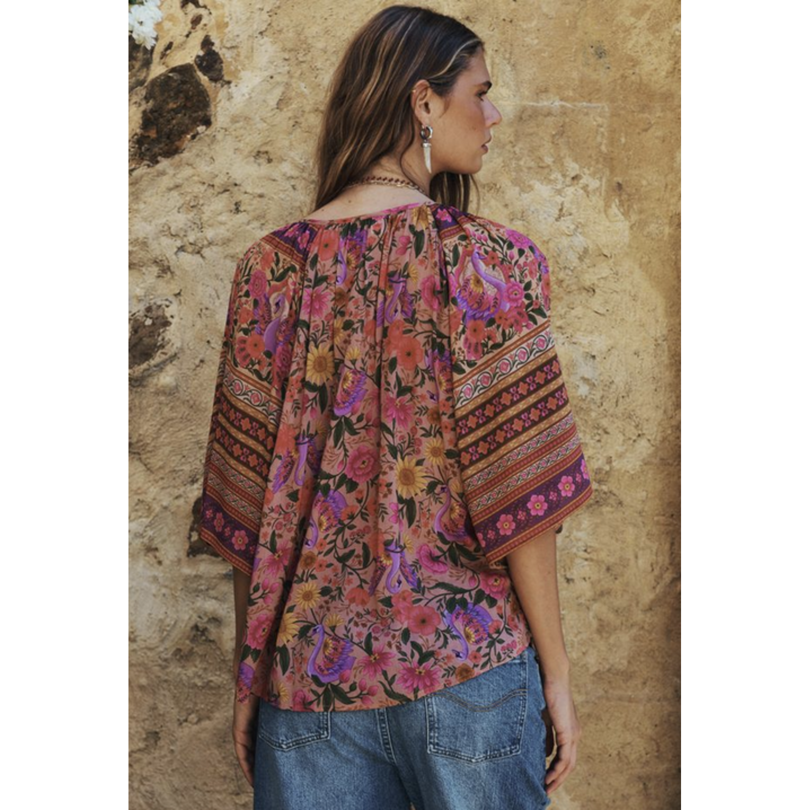 SPELL SPELL SWAN LAKE FLUTTER SLEEVE BLOUSE
