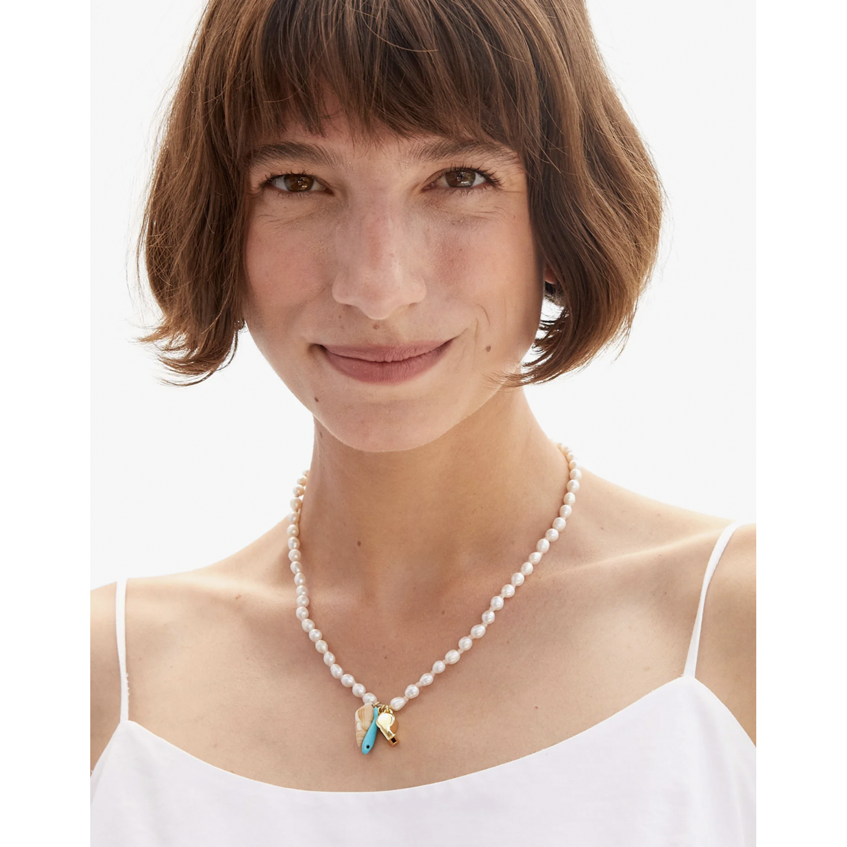 CLARE V. CLARE V. FRESHWATER PEARL CHARM NECKLACE