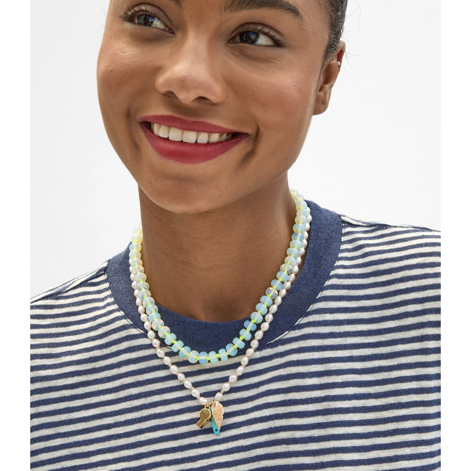 CLARE V. CLARE V. FRESHWATER PEARL CHARM NECKLACE