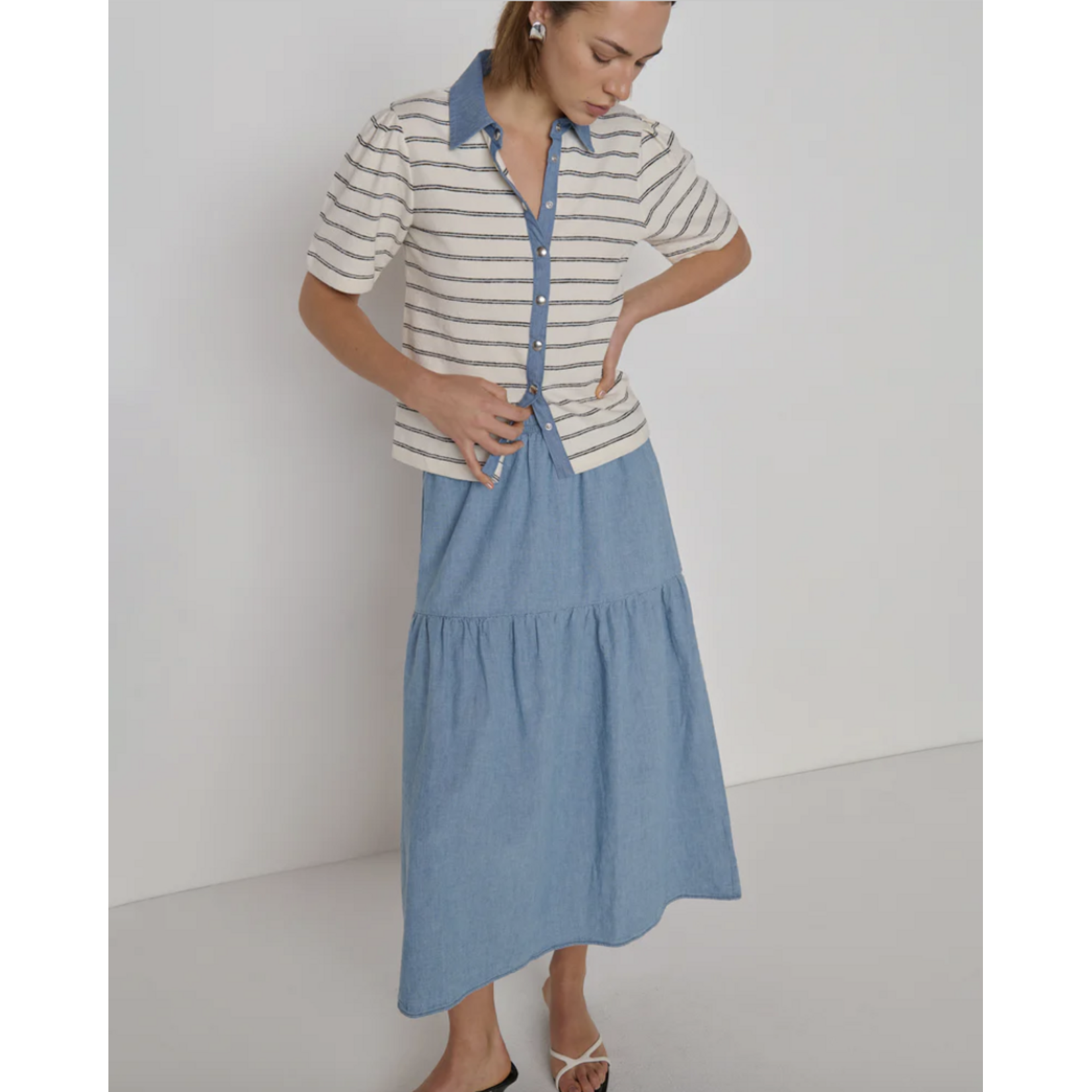 NATION LTD NATION LIZA CHAMBRAY SKIRT