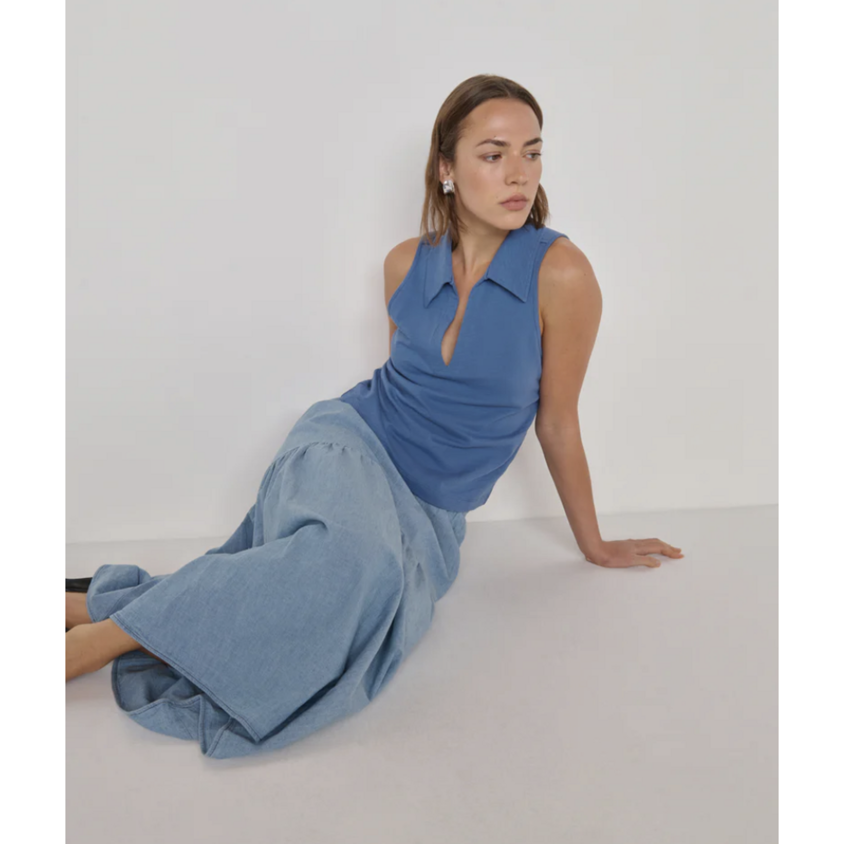 NATION LTD NATION LIZA CHAMBRAY SKIRT