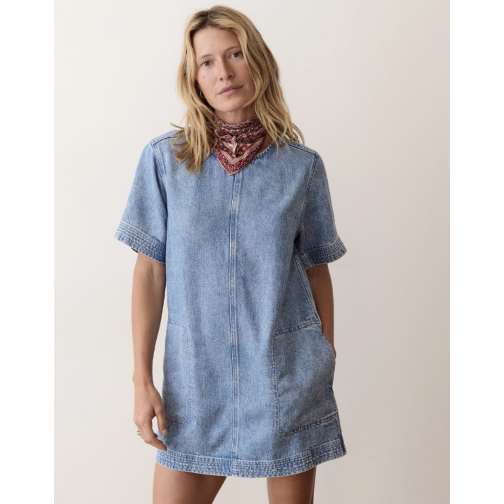 MARINE LAYER MARINE LAYER IZZY DENIM SHIFT DRESS