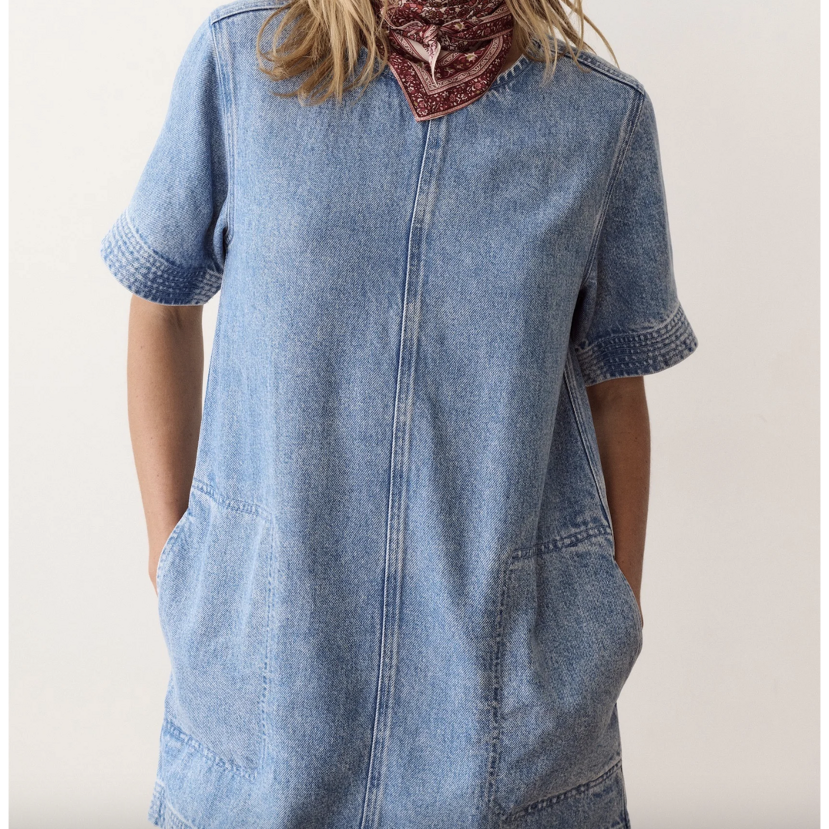 MARINE LAYER MARINE LAYER IZZY DENIM SHIFT DRESS