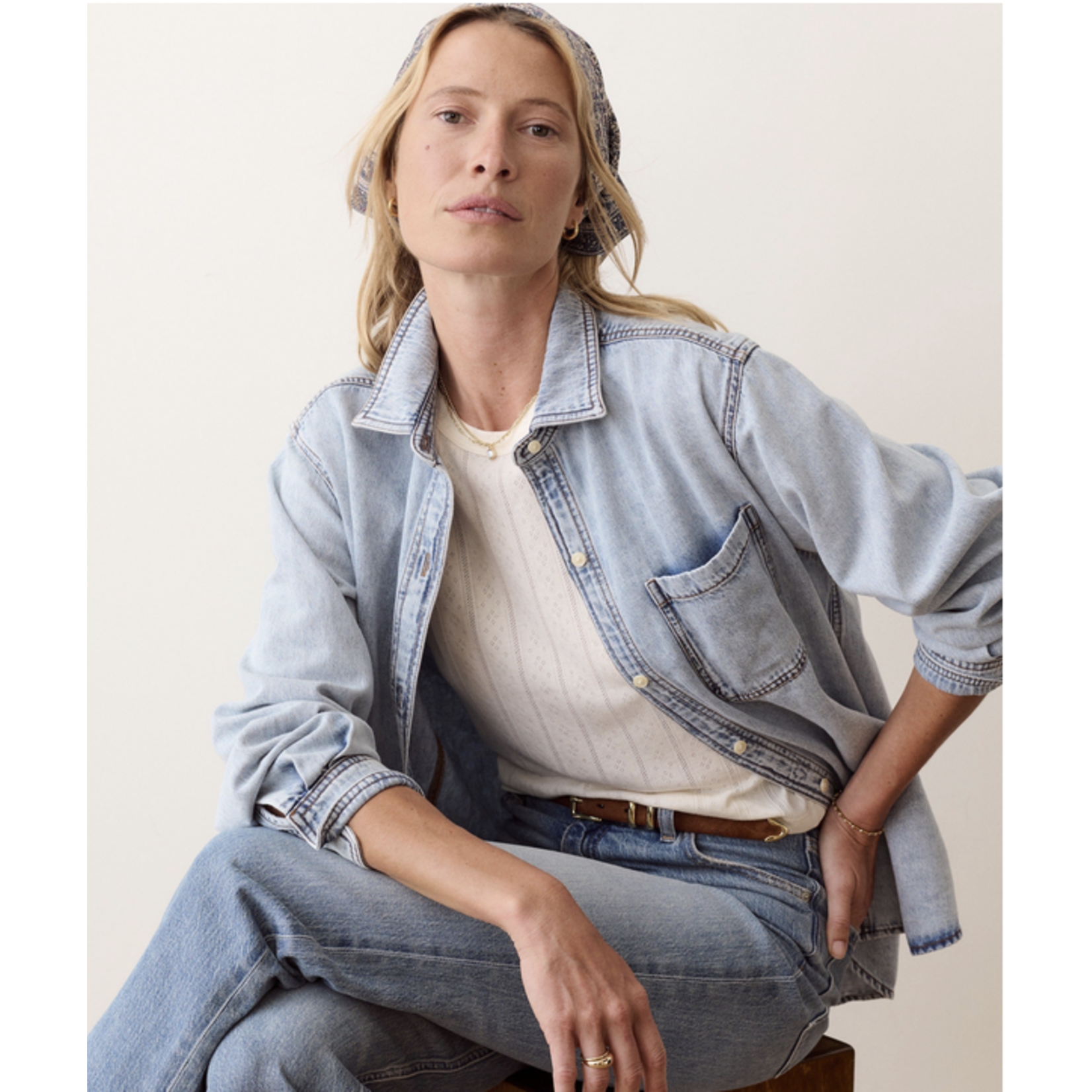 MARINE LAYER MARINE LAYER JANE RELAXED DENIM SHIRT
