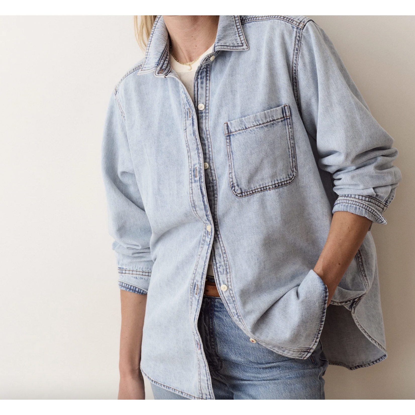 MARINE LAYER MARINE LAYER JANE RELAXED DENIM SHIRT