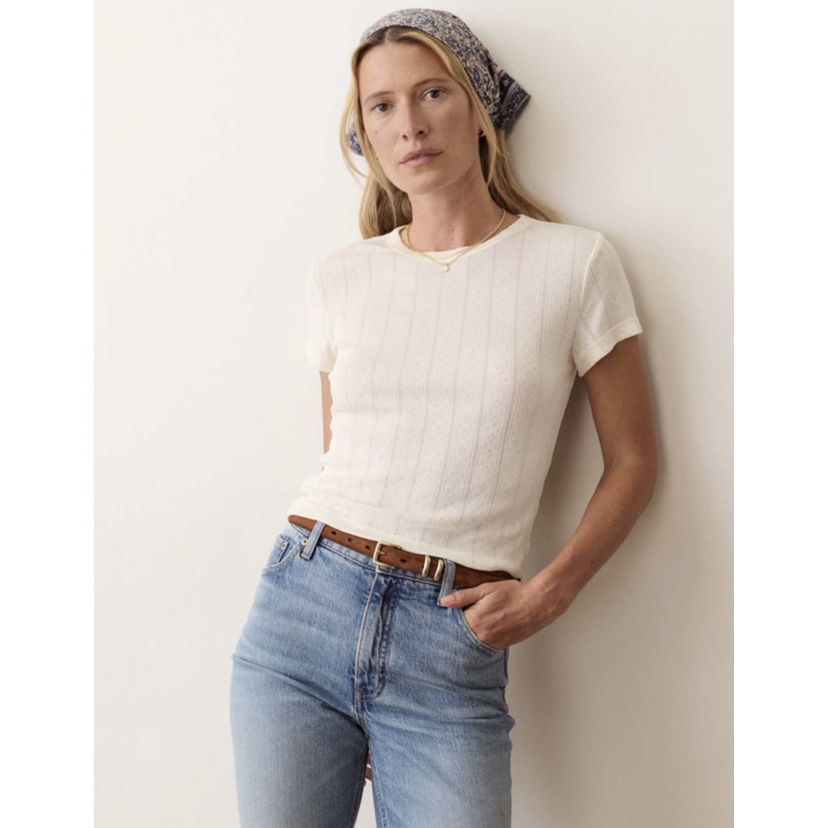 MARINE LAYER MARINE LAYER LEXI POINTELLE TEE