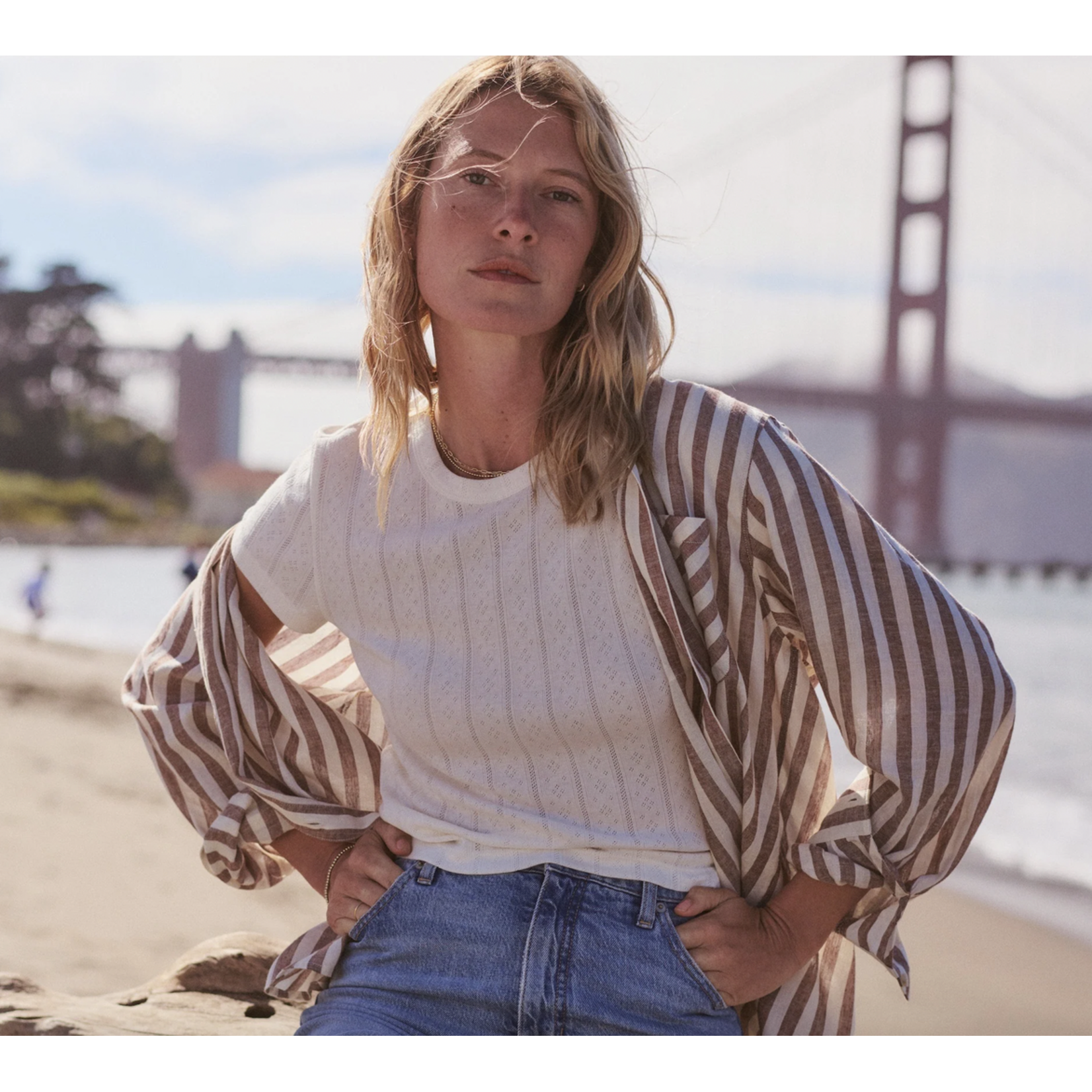 MARINE LAYER MARINE LAYER LEXI POINTELLE TEE
