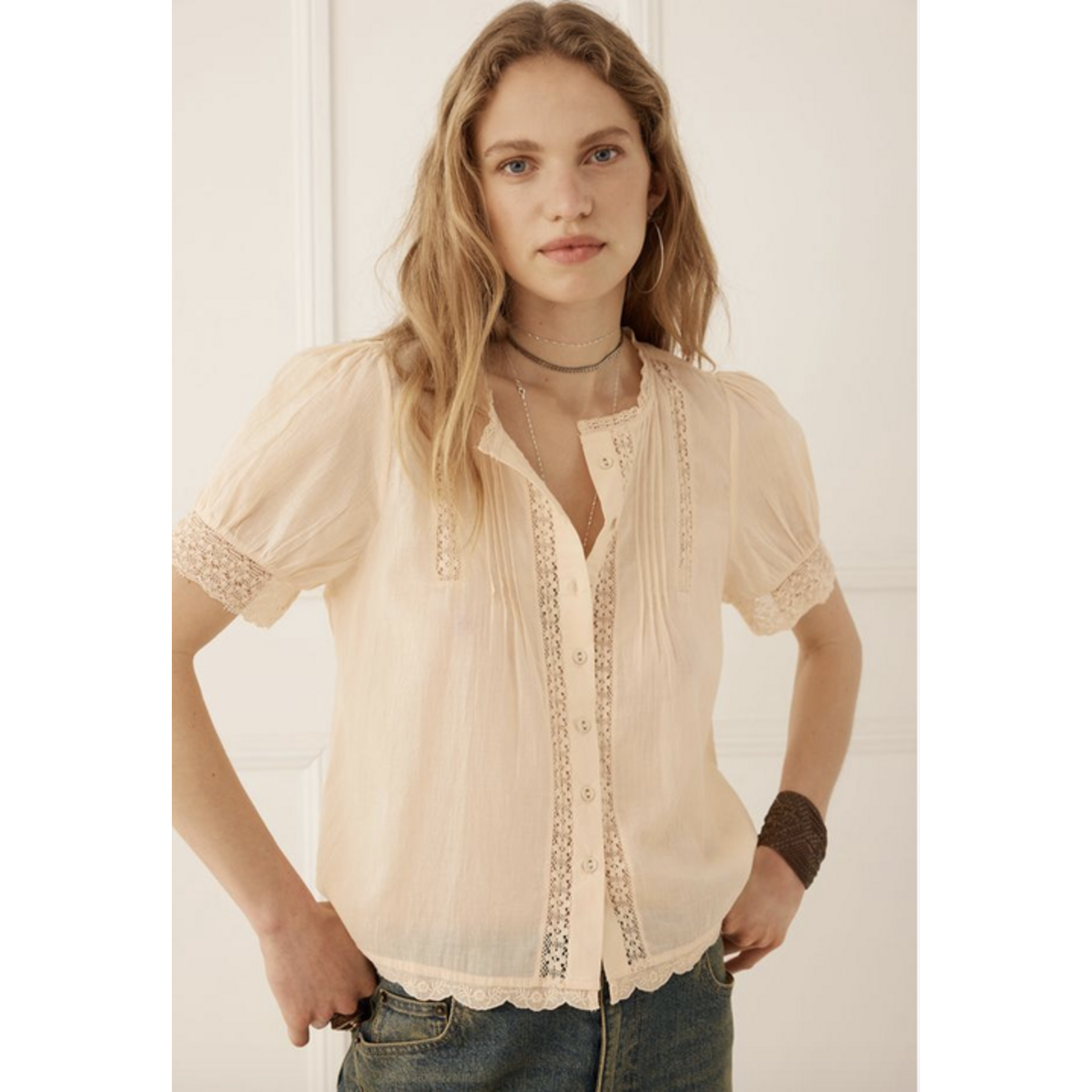 SPELL SPELL PRARIE SHORT SLEEVE BLOUSE