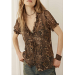 SPELL SPELL DAMASK SHORT SLEEVE BLOUSE