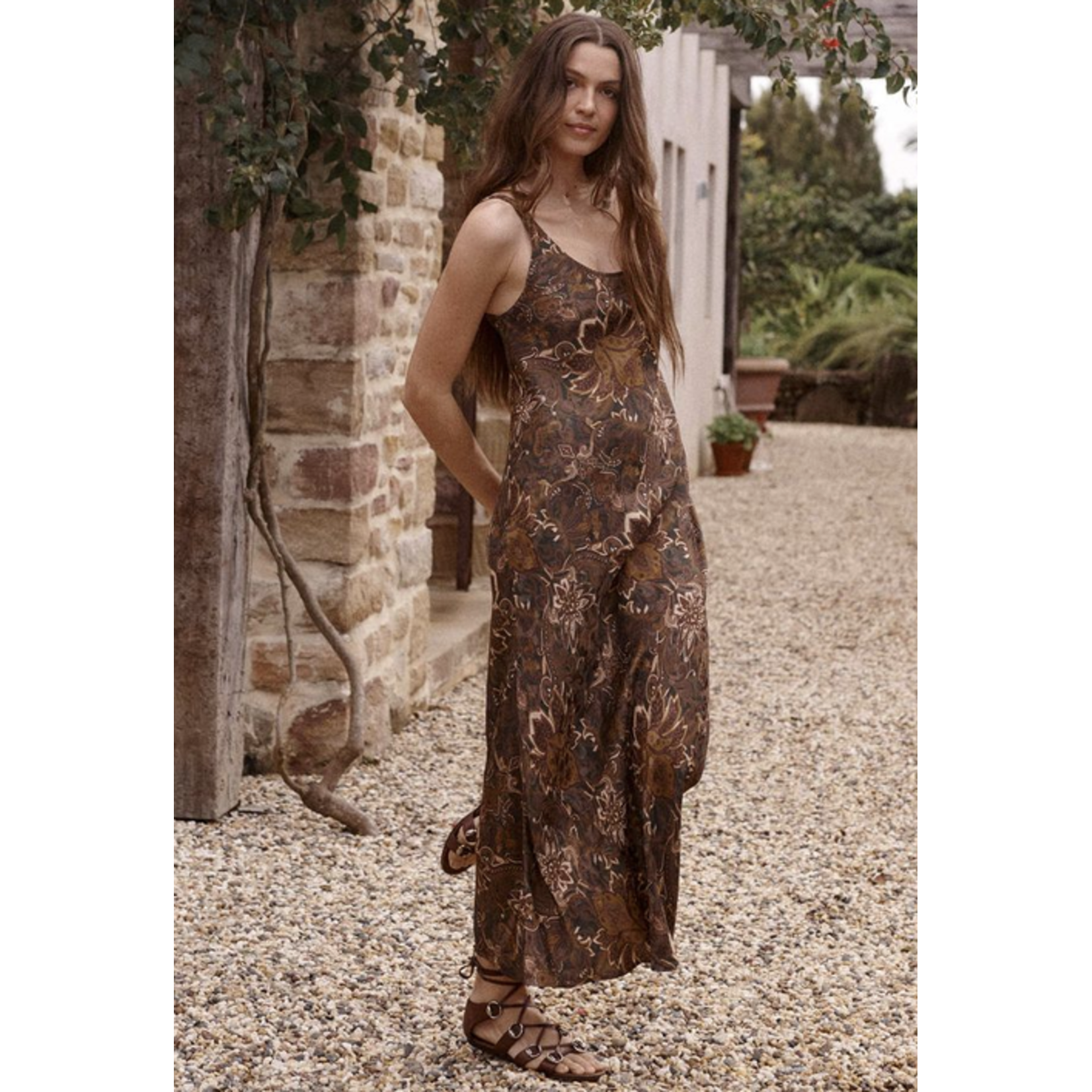 SPELL SPELL DAMASK BIAS DRESS
