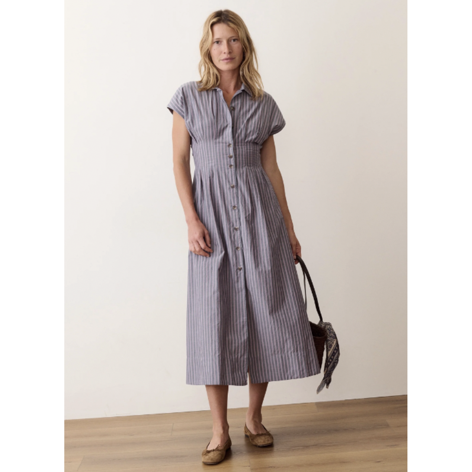 MARINE LAYER MARINE LAYER ARDEN MIDI SHIRT DRESS