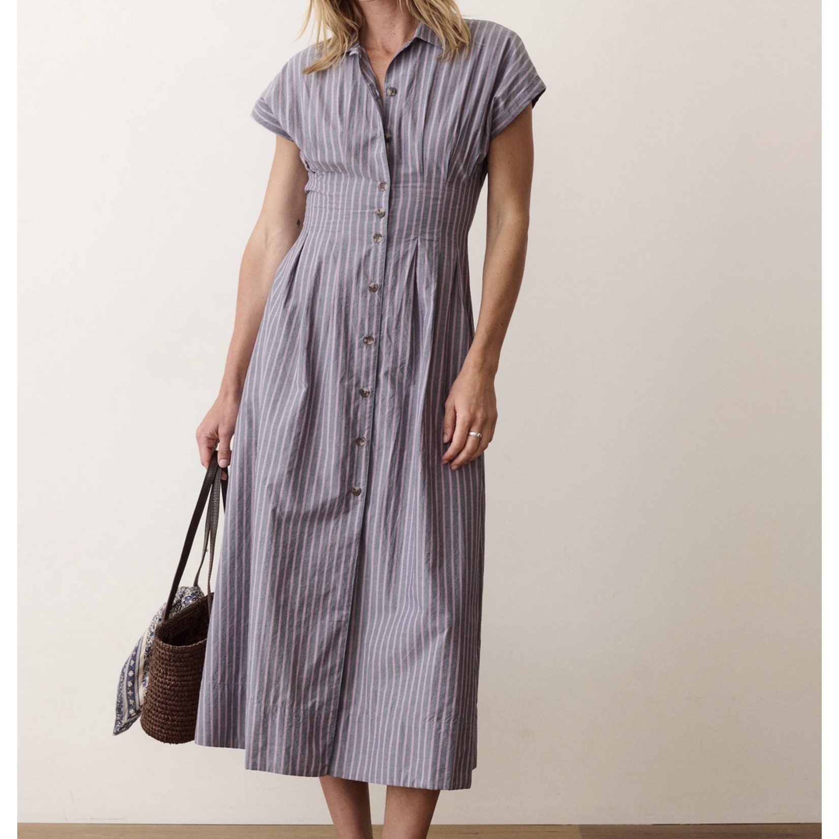 MARINE LAYER MARINE LAYER ARDEN MIDI SHIRT DRESS