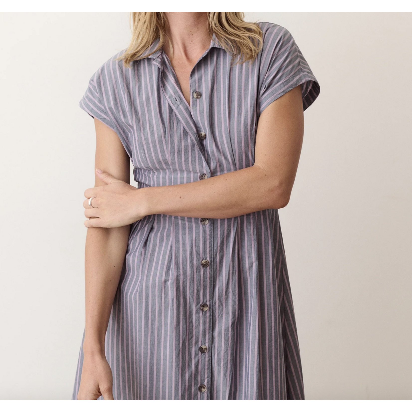 MARINE LAYER MARINE LAYER ARDEN MIDI SHIRT DRESS