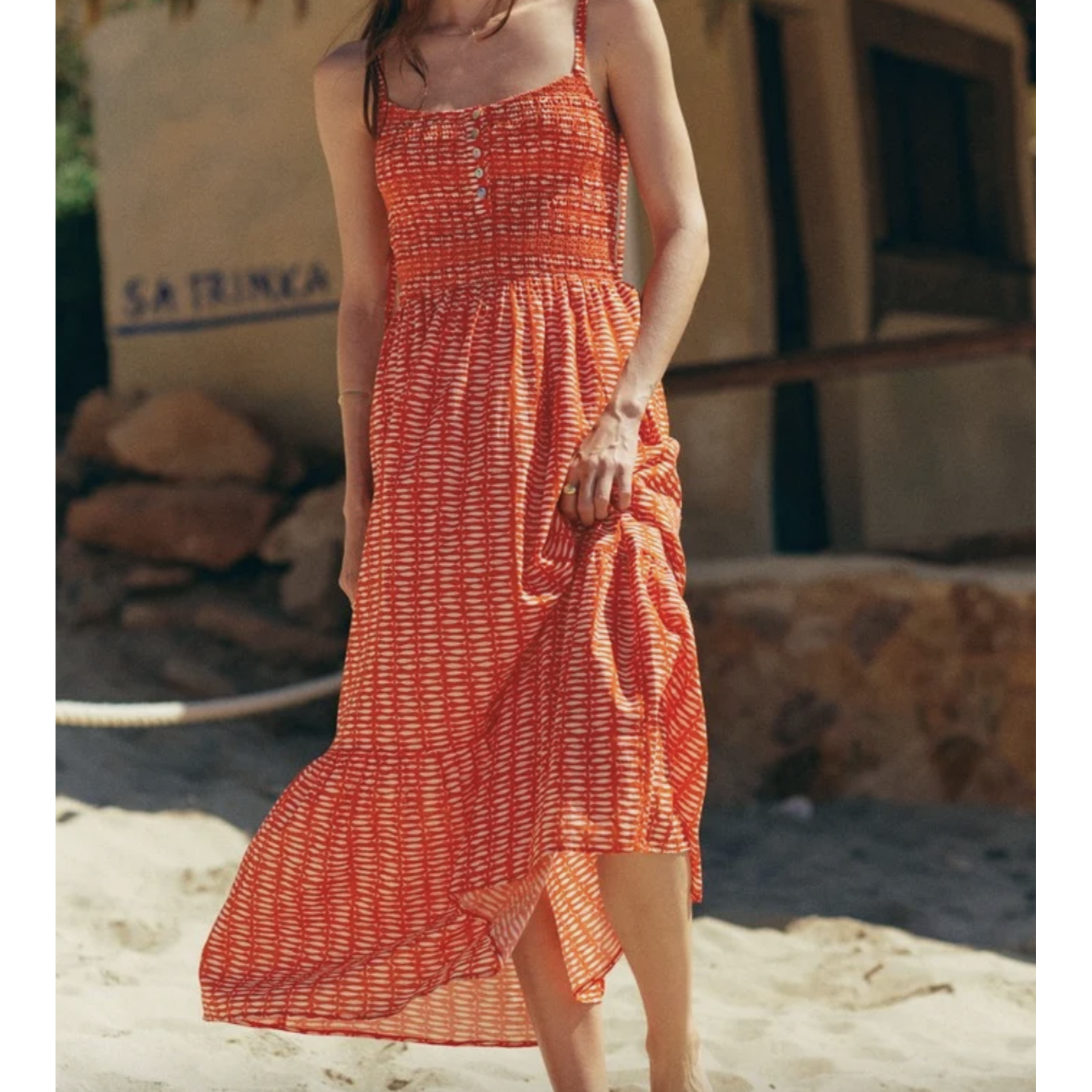 MARINE LAYER MARINE LAYER CARMEN SMOCKED DRESS