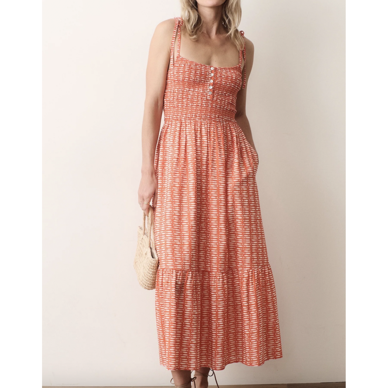 MARINE LAYER MARINE LAYER CARMEN SMOCKED DRESS