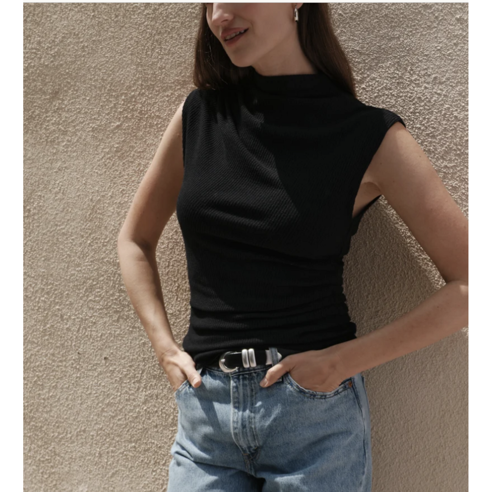NATION LTD NATION ARIELLE DRAPED WRAP TOP