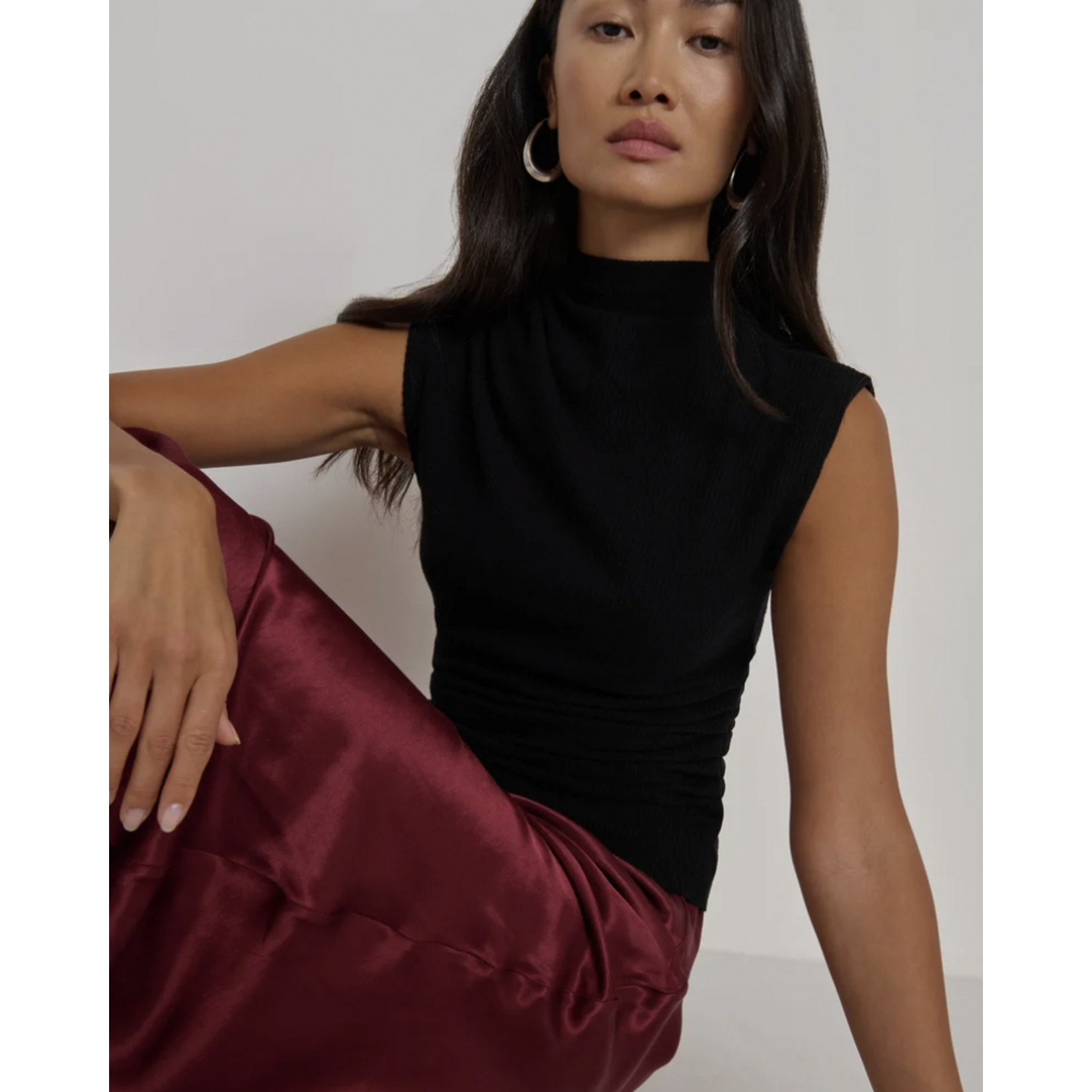 NATION LTD NATION ARIELLE DRAPED WRAP TOP