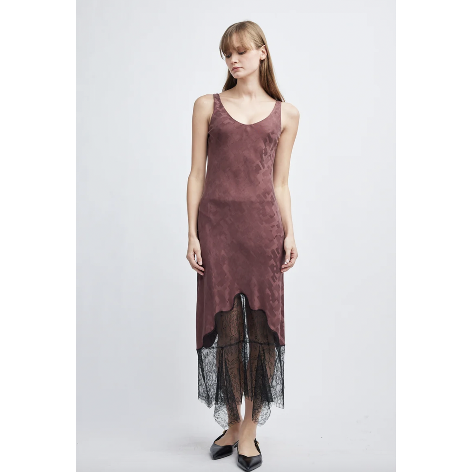 SELF CONTRAST SELF CONTRAST HOLLY LACE HEM SLIP DRESS