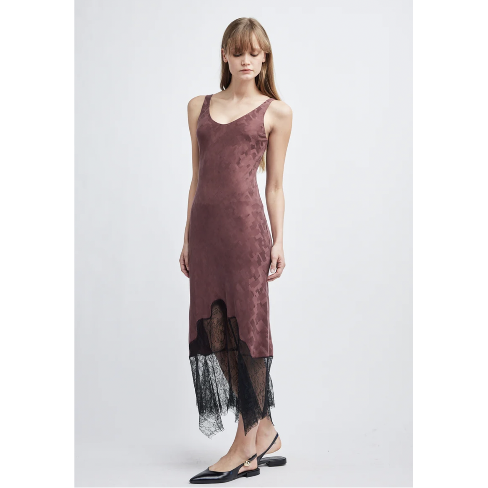 SELF CONTRAST SELF CONTRAST HOLLY LACE HEM SLIP DRESS