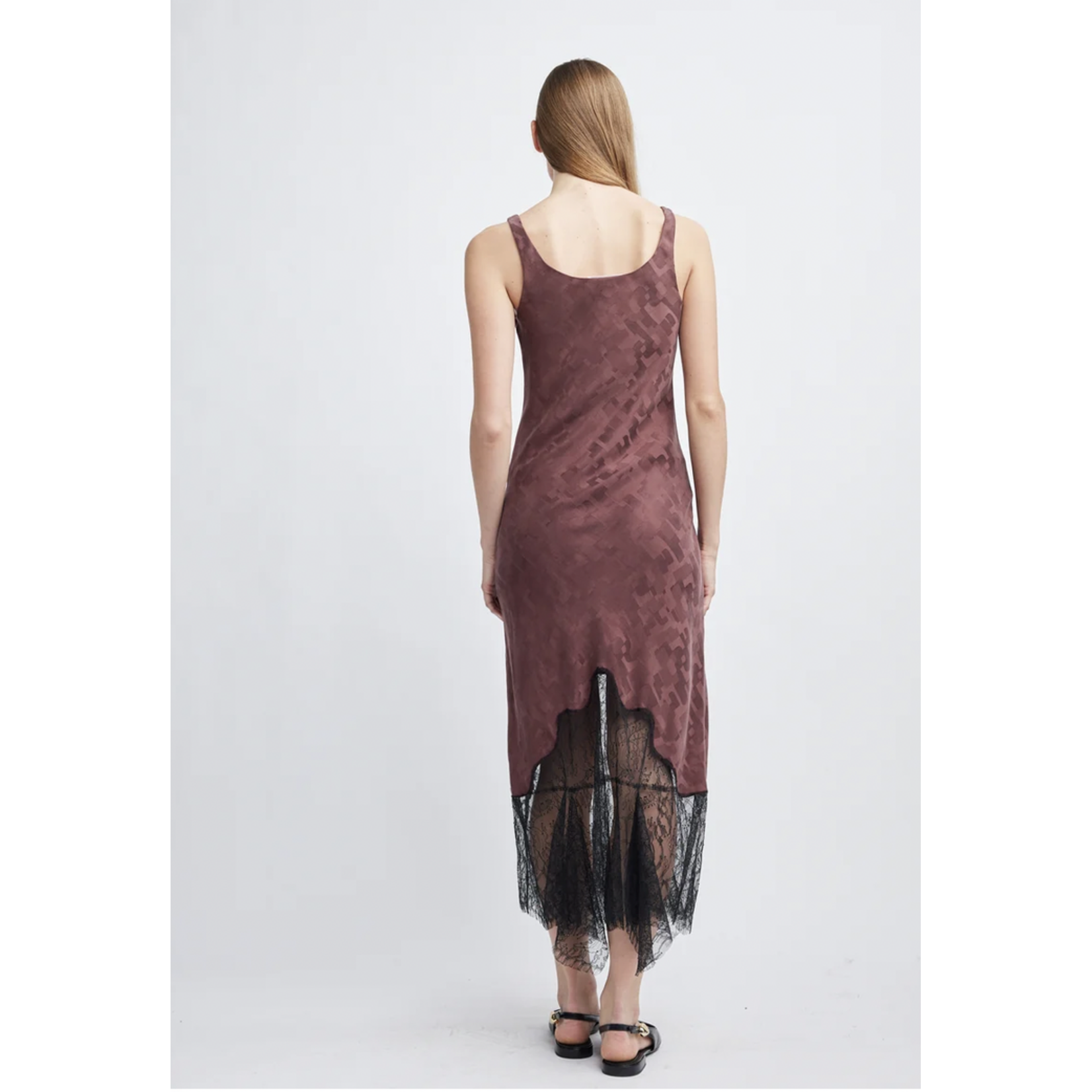 SELF CONTRAST SELF CONTRAST HOLLY LACE HEM SLIP DRESS