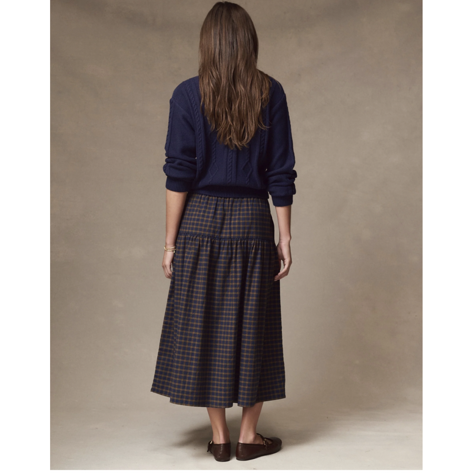 MARINE LAYER MARINE LAYER GIA OXFORD MIDI SKIRT