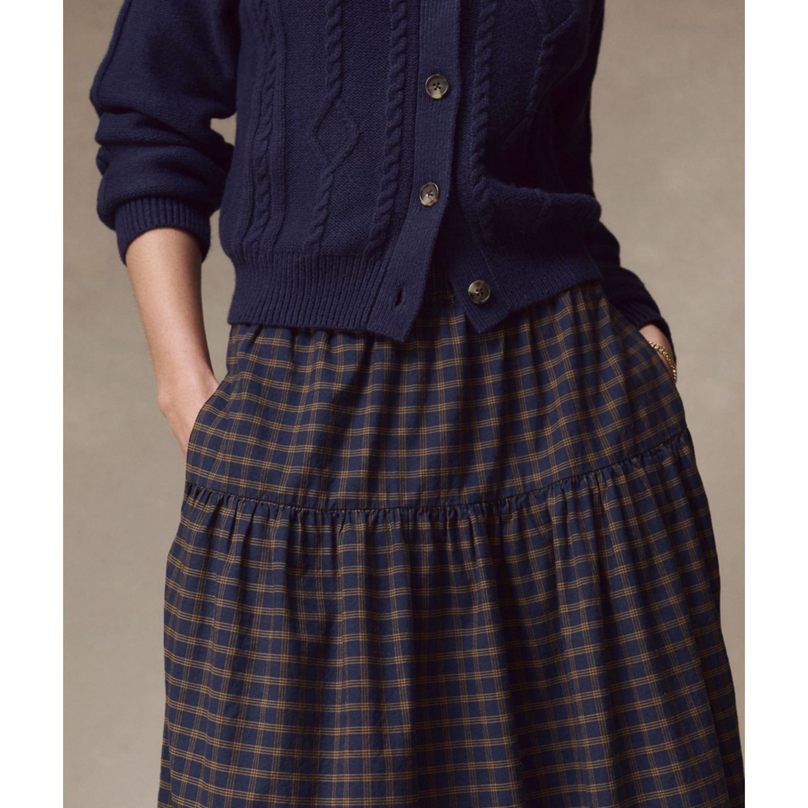 MARINE LAYER MARINE LAYER GIA OXFORD MIDI SKIRT