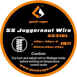 Geek Vape GEEK VAPE 10ft Kanthal A1 Juggernaut Wire, 28ga + 38ga x 2 + Ribbon 38ga x 24ga