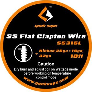 Geek Vape GEEK VAPE 10ft SS(316L) Flat Clapton Wire, Ribbon 26ga x 18ga + 32ga