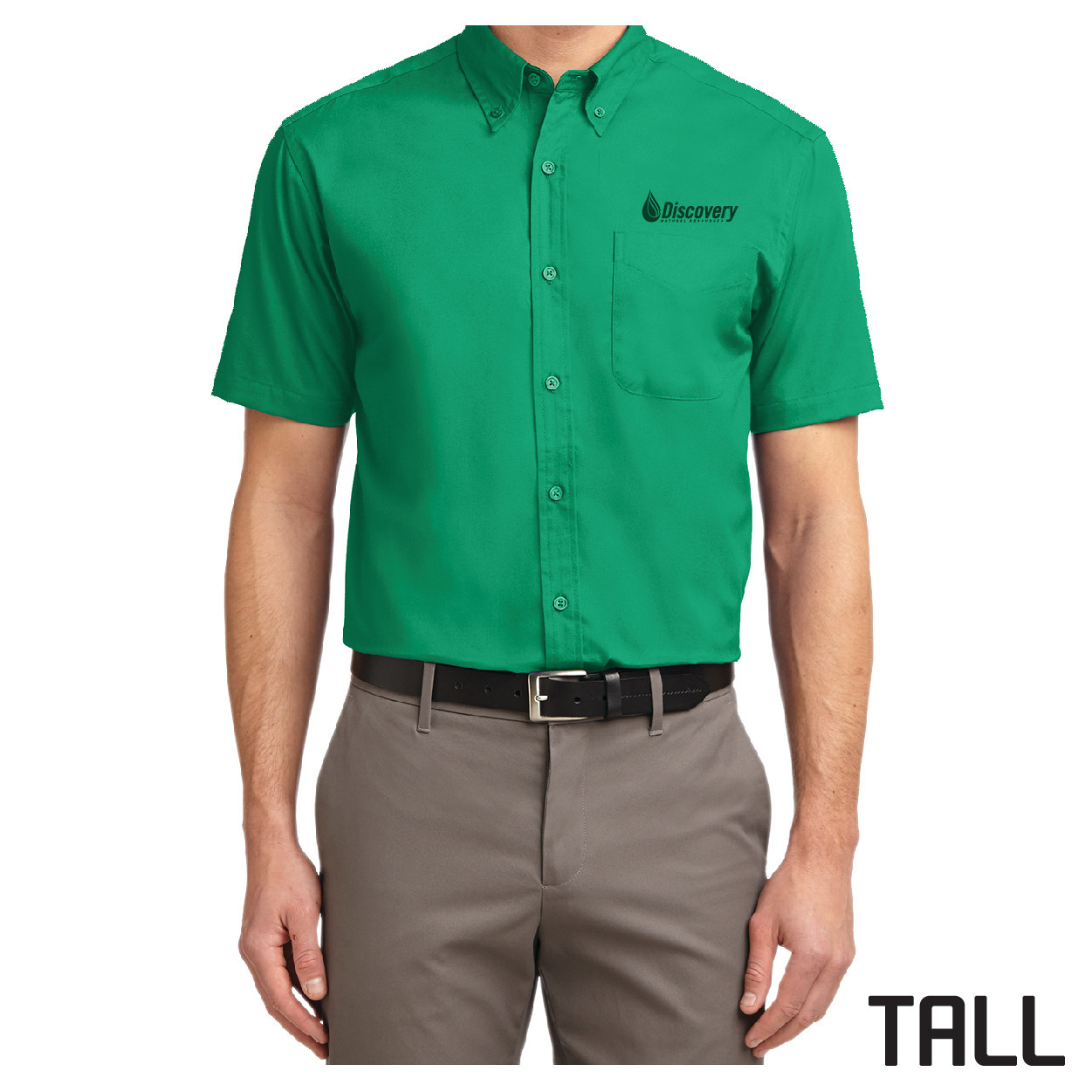green short sleeve dress shirt