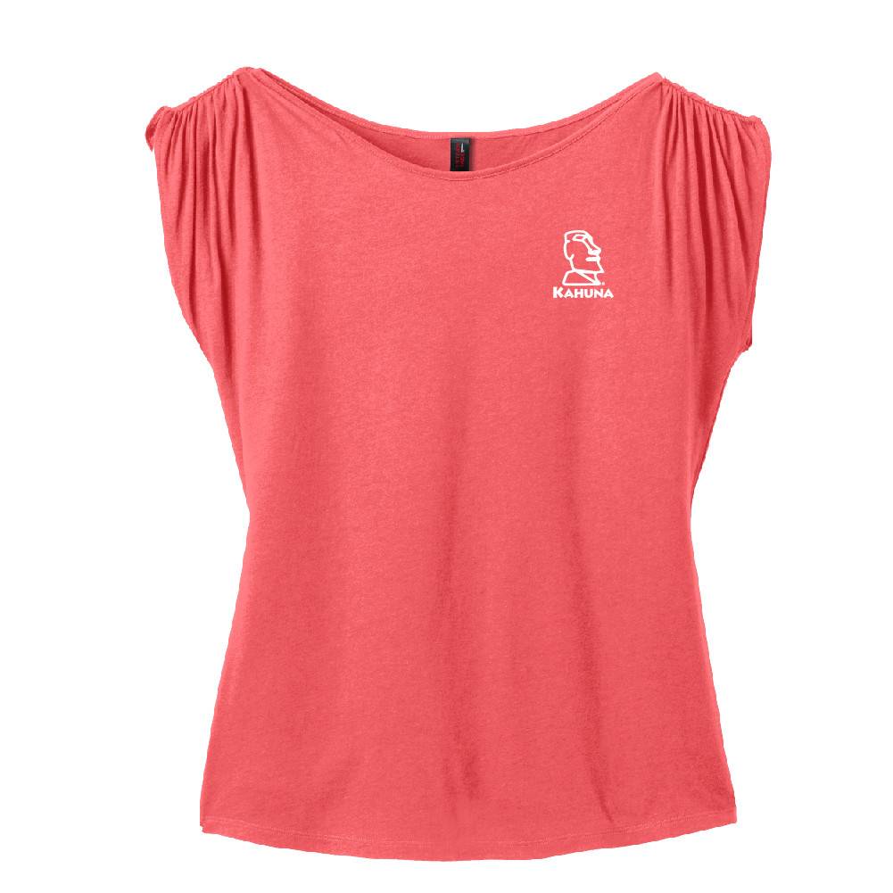 District Made District Made® Ladies Modal Blend Gathered Shoulder Tee ( Coral)